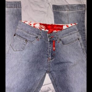 Y2K ECKO RED FLARED PANTS